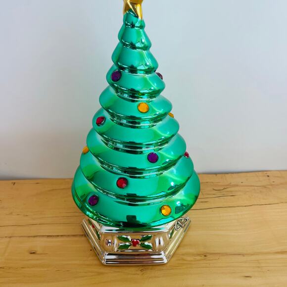 Towle Silversmiths Musical Box Revolving Christmas Tree Have Yourself A Merry - Picture 15 of 16